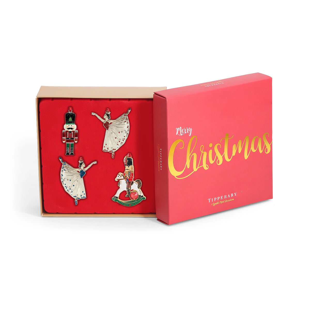 Nutcracker Sparkle decoration set of four