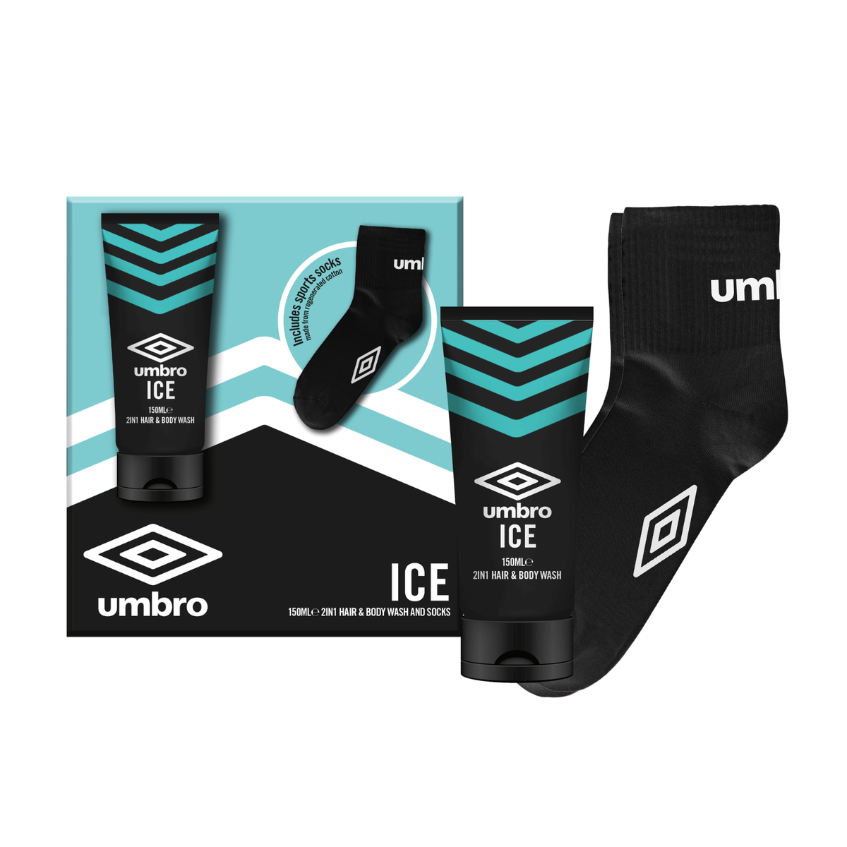 Umbro Ice 2in1 body wash and socks set