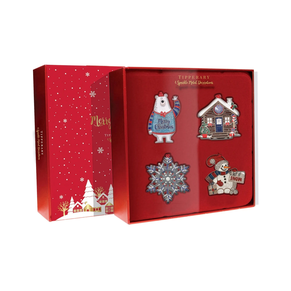 Winter Wonderland Sparkle decoration set of four