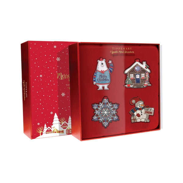 Winter Wonderland Sparkle decoration set of four