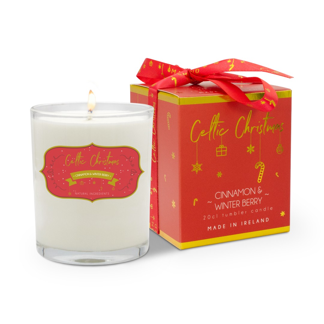 Cinnamon & Winter Berries ribbon tumbler