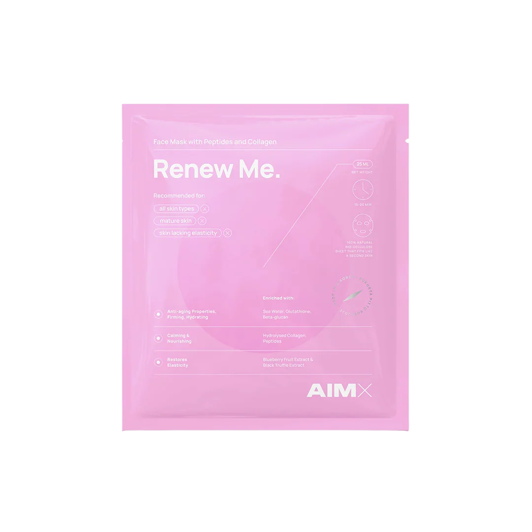 Lerelle Beauty Aimx Renew Me Sheet Mask With Peptides And Collagen