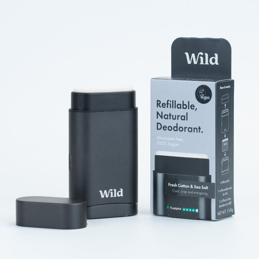 Wild Black Case Fresh Cotton & Sea Salt Deodorant Starter Pack (Mens)