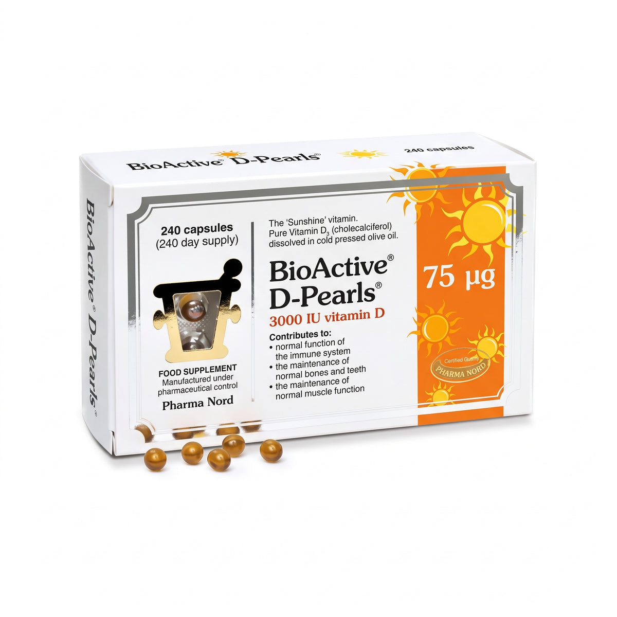 Pharmanord Bioactive D-Pearls 75Ug 240Pk