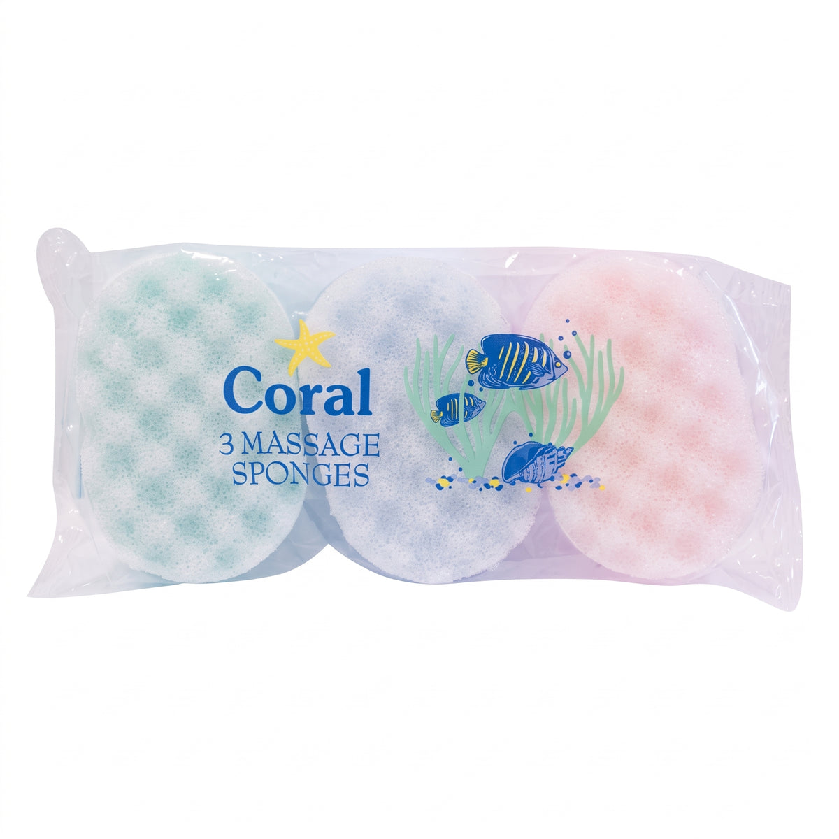 Coral Massage Sponge 3Pk