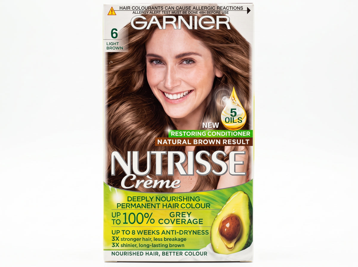 Garnier Nutrisse 6 Light Brown Permanent Hair Dye