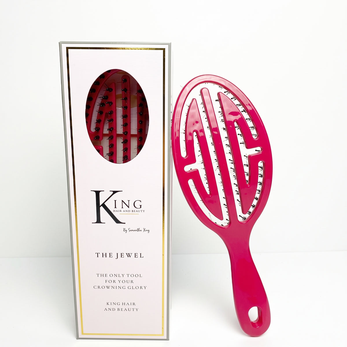 King Hair & Beauty The Jewel Brush (Pink)