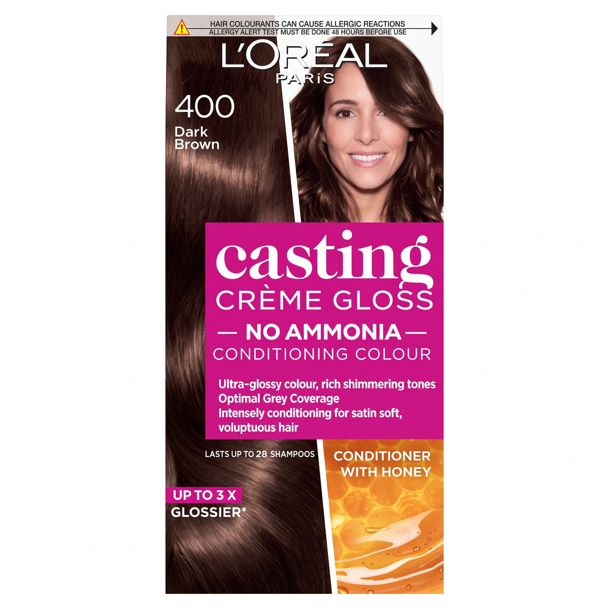 Loreal L'oreal Paris Casting Creme Gloss Semi-Permanent Hair Dye, Dark Brown 400