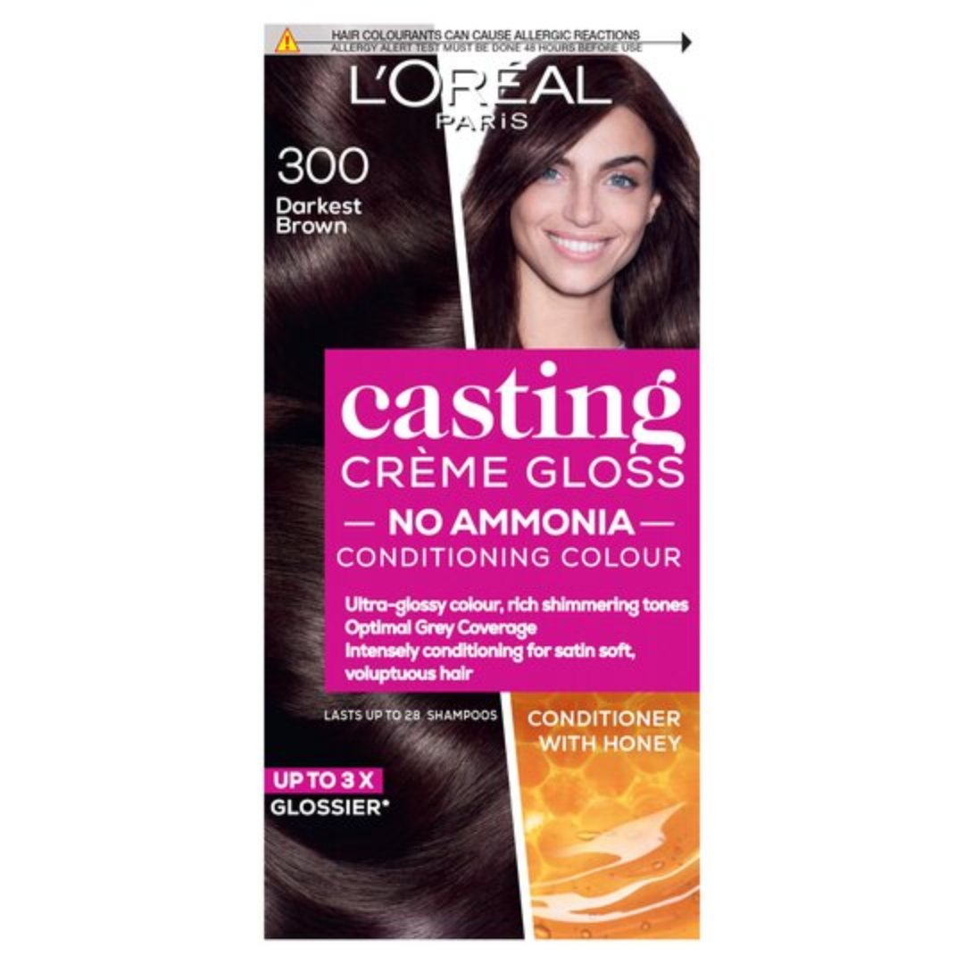 Loreal L'oreal Paris Casting Creme Gloss Semi-Permanent Hair Dye, Darkest Brown 300