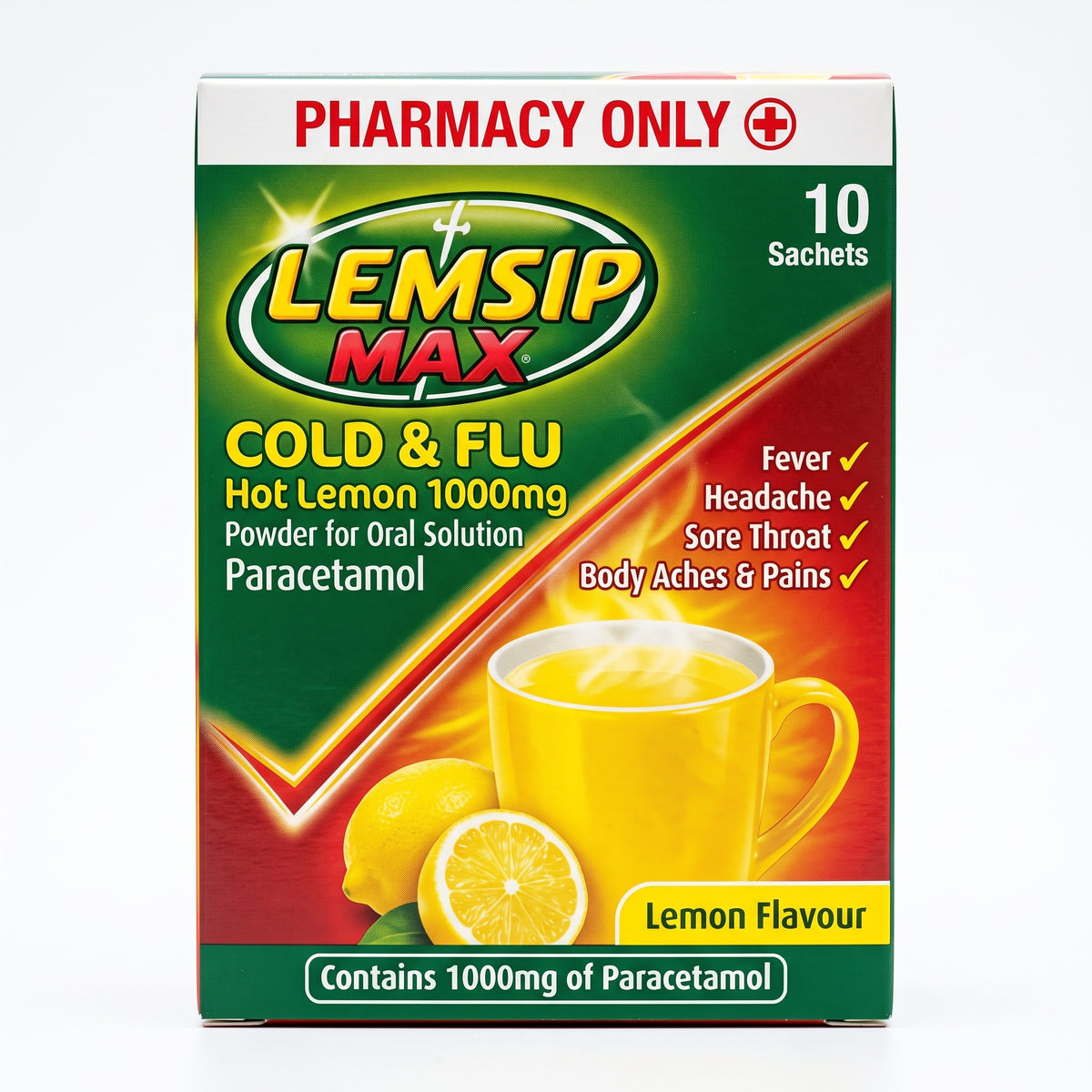 Lemsip Max Cold & Flu Hot Lemon 10Pk