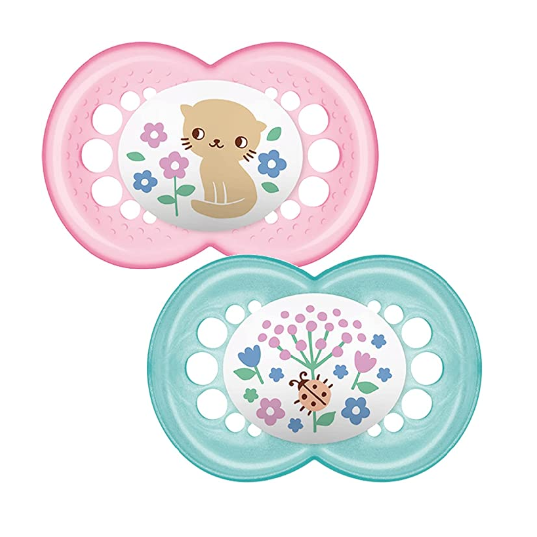 Mam Original 6+ Months (Pink Cat/Blue Flowers)