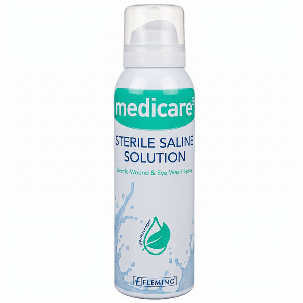 Medicare Sterile Saline Solution Wound & Eyewash Wash Spray
