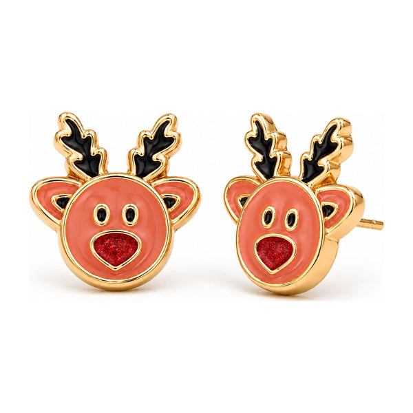 Reindeer Face Stud Earrings