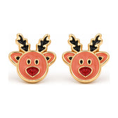 Reindeer Face Stud Earrings