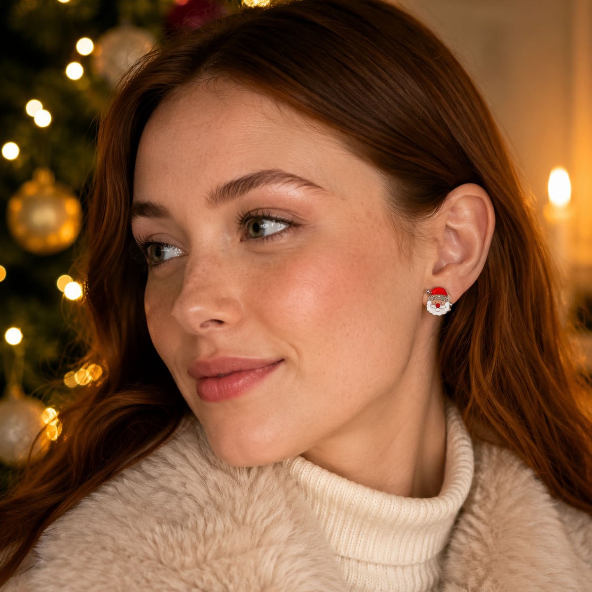 Santa Face Stud Earrings