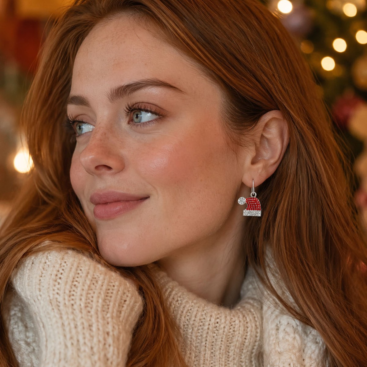Santa Hat Drop Earrings