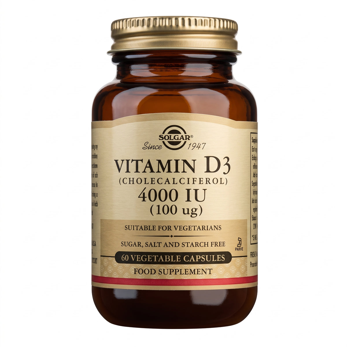 Solgar Vitamin D3 4000Iu 60 Vegetable Capsules