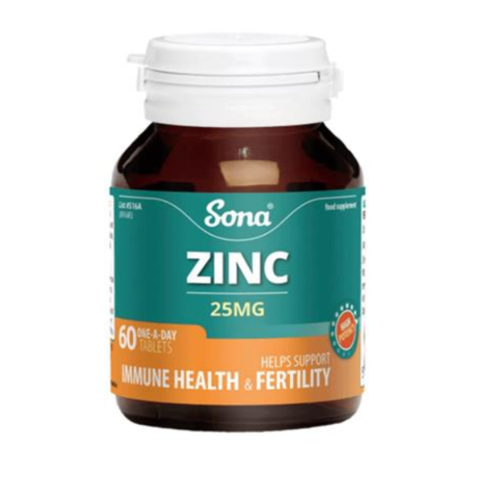 Sona Zinc 25Mg 60Pk