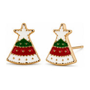 Star Christmas Tree Stud Earrings