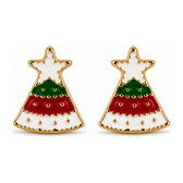 Star Christmas Tree Stud Earrings