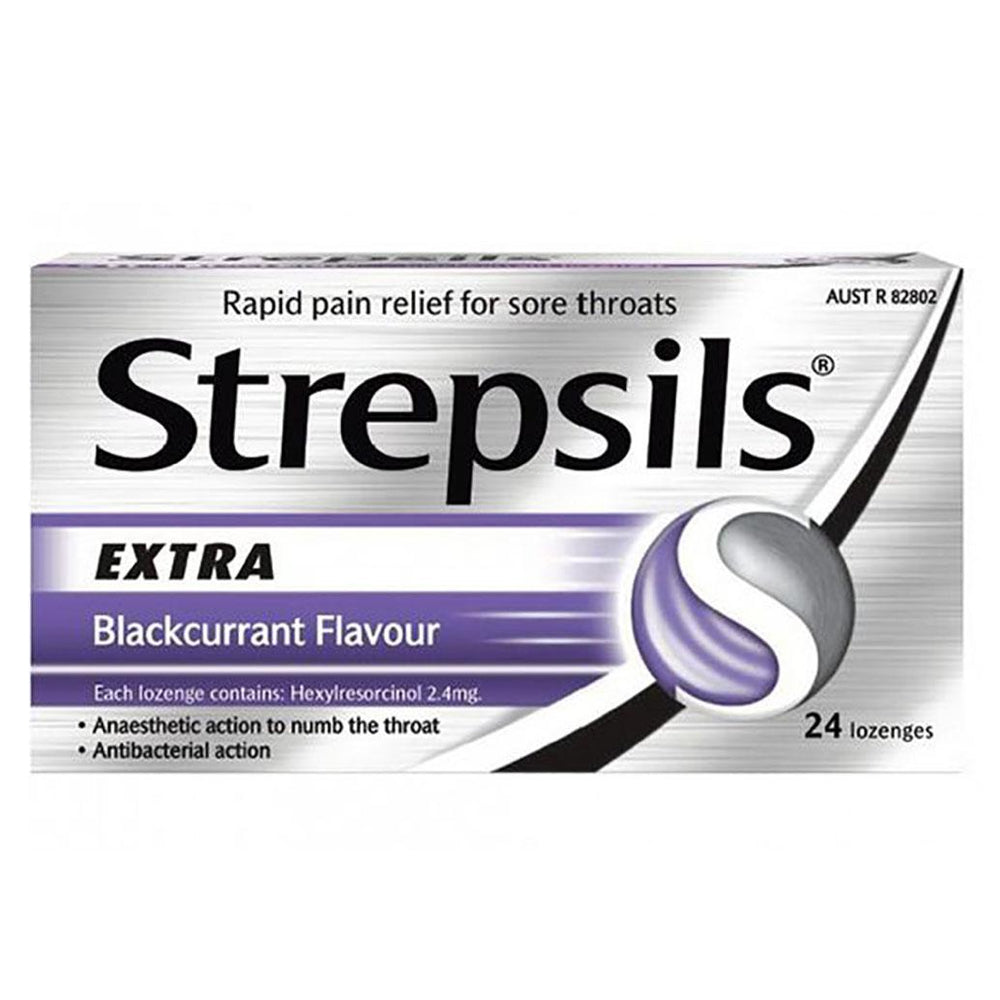 Strepsils Extra Blackcurrant Lozenge 24Pk