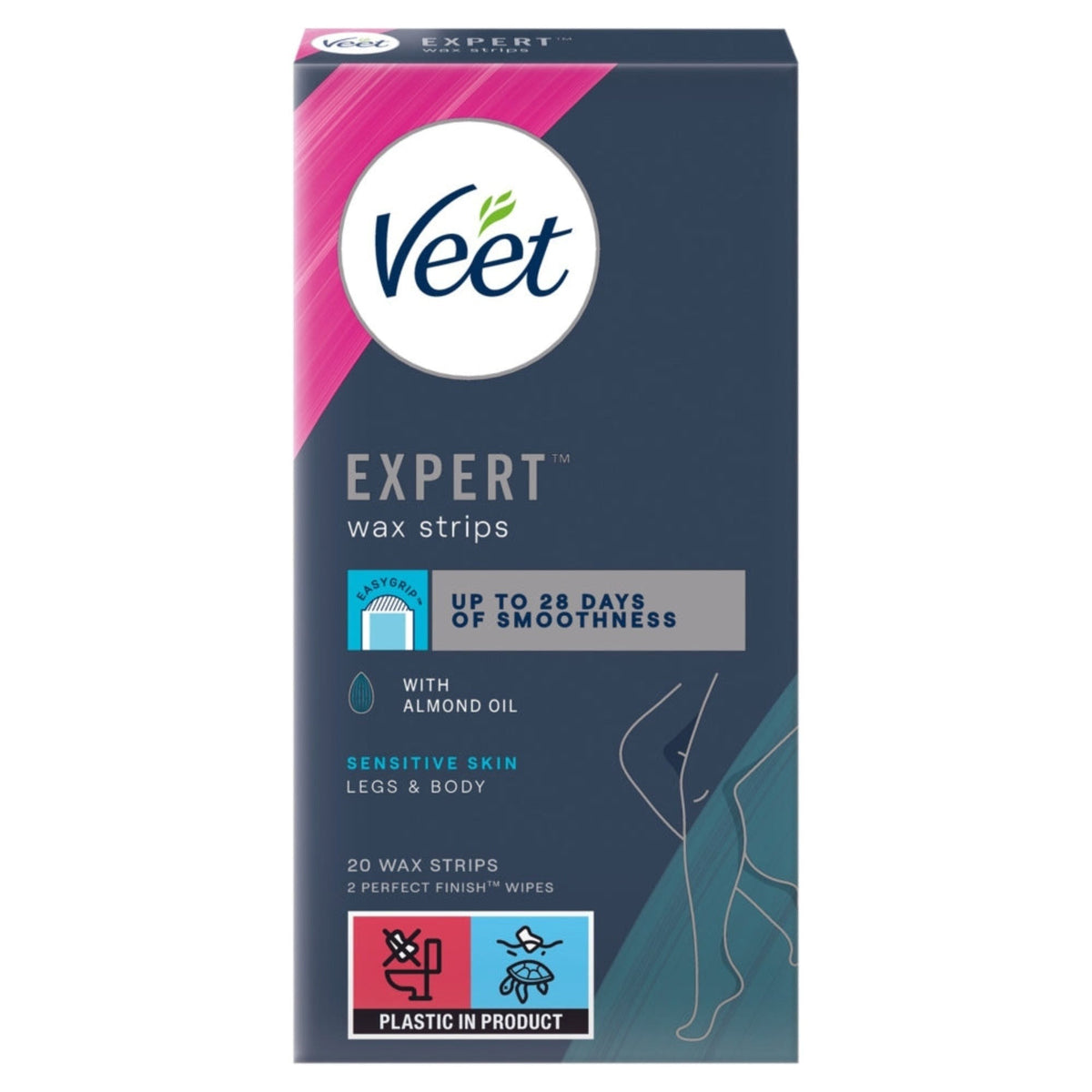 Veet Expert Wax Strips Sensitive Legs And Body 20Pk