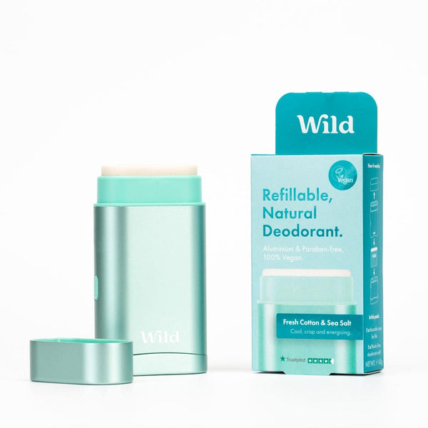Wild Aqua Case And Fresh Cotton & Sea Salt Deodorant Starter Pack
